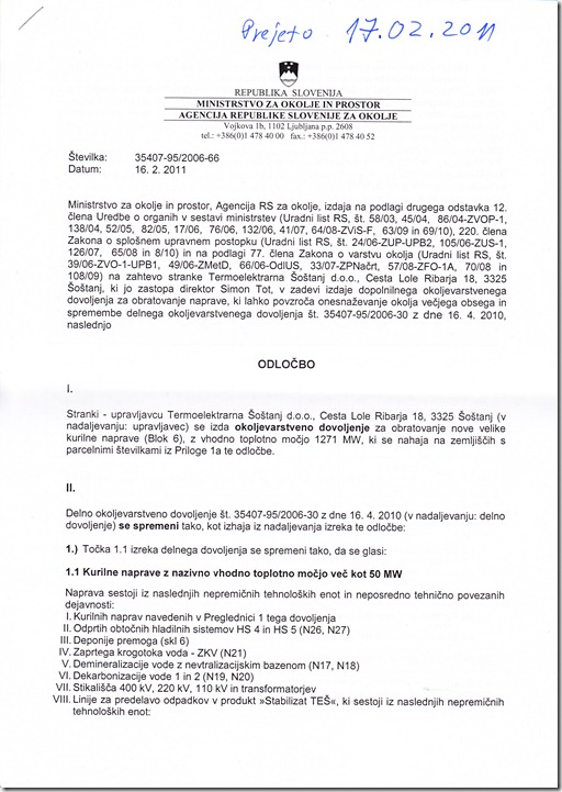 odločba ARSO TEŠ 17.02.2011_0001