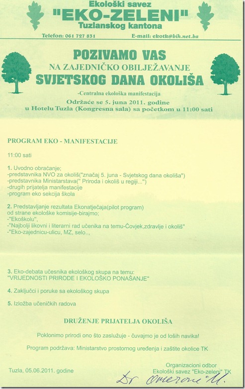 Pozivnica-Svjetski dan okoliša 5.juni ,Tuzla..v