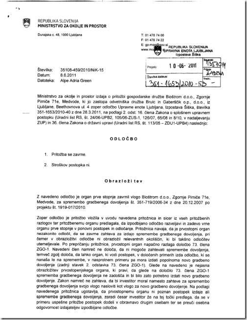 odločba MOP Pirniče