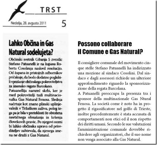Gas natural in obč Trst