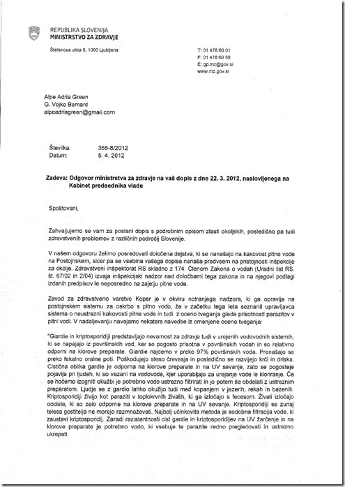 odgovor - min.zdr. - Voda Postojna