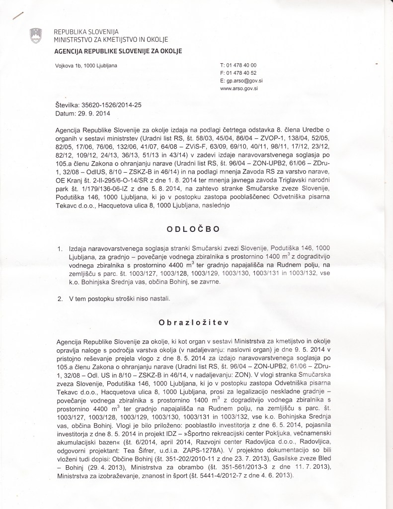 Sklep ARSO- akomulacija R.P. - TNP