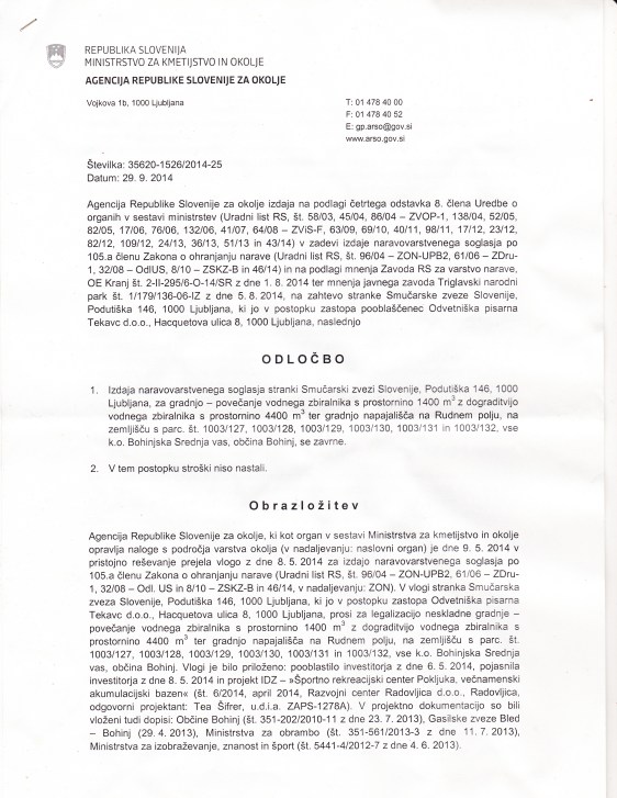 Sklep ARSO- akomulacija R.P. - TNP