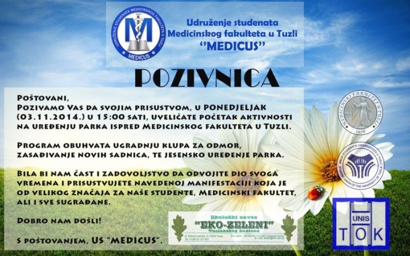 POZIVNICA - park Medicinski fakultet