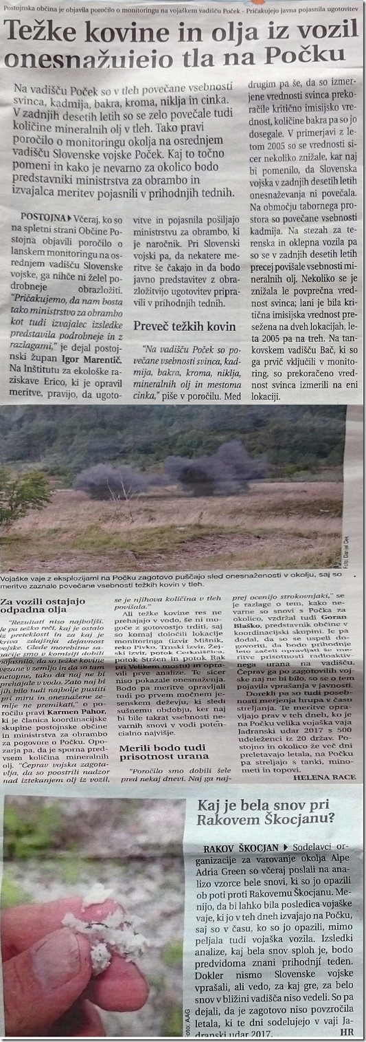 težke kovine na POĆKU