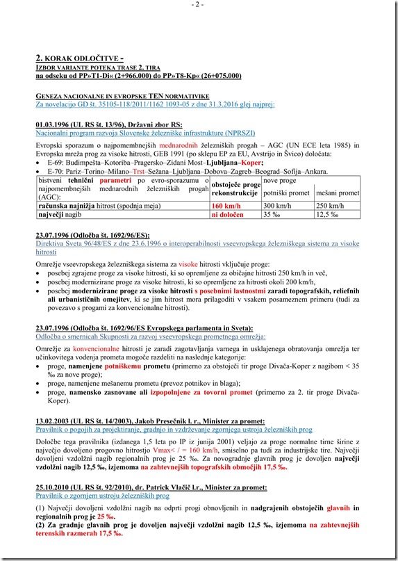 Koraki racionalizacije in optimizacije trase 2. tira glavne proge E69 na odseku Divača – Koper1-2