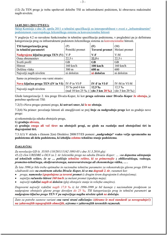 Koraki racionalizacije in optimizacije trase 2. tira glavne proge E69 na odseku Divača – Koper1-3